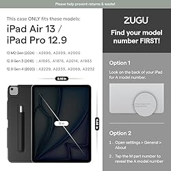 Zugu Case for iPad Air 13 Inch (M2) 2024/12.9 inch