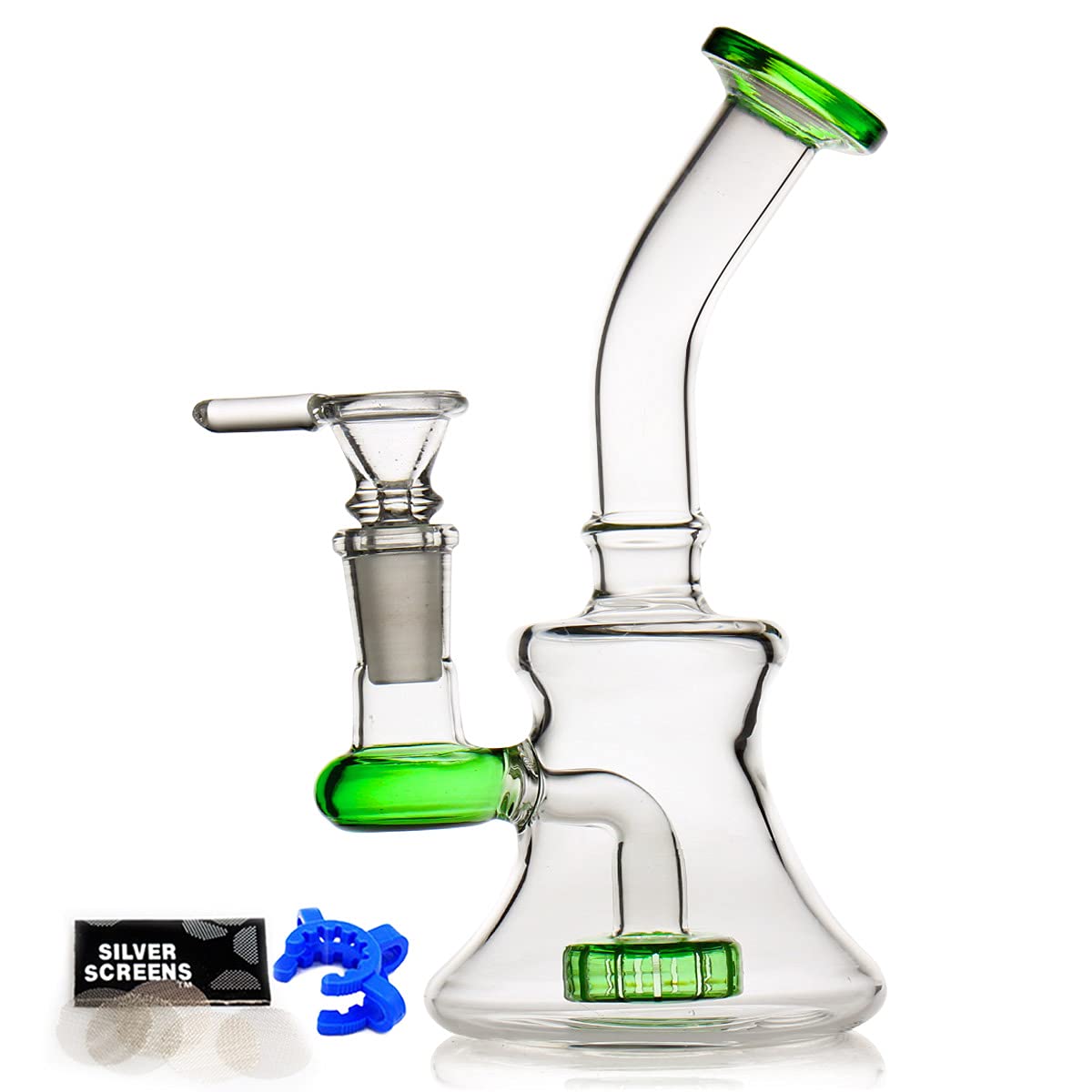 Bongbongbong Glass Bong With Spiral Filter, 14.5mm Bowl, 19.3oz Water Pipe With Smoking Accessories, Buckle Hookahs, Rig Pipes