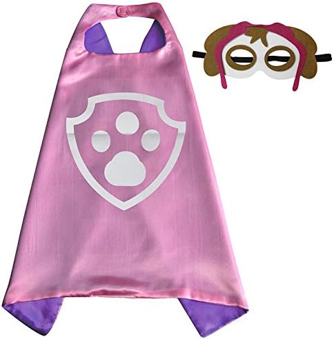 Kzoo Warehouse Girls Skye Cape and Mask Costume Set Age 2-10 Paw Patrol Birthday Party Dress up Halloween (Skye)