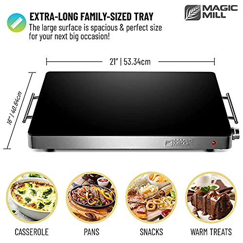 Magic Mill Extra Large Food Warmer for Parties Electric Server Warming Tray, Hot Plate, with