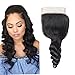 Li Queen 10 inch Brazillian Loose Wave Lace Closure size 4x4 Top Lace Closure with Baby Hair 100% Human Hair Loose Closure Free Part 1B# Color