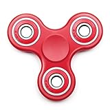 NEWBEA Hand Spinner Tri-Spinner Fidget Spinner Toy Stress Reducer - Perfect For ADD, ADHD, Anxiety, and Autism Adult Children (Three wings red B)