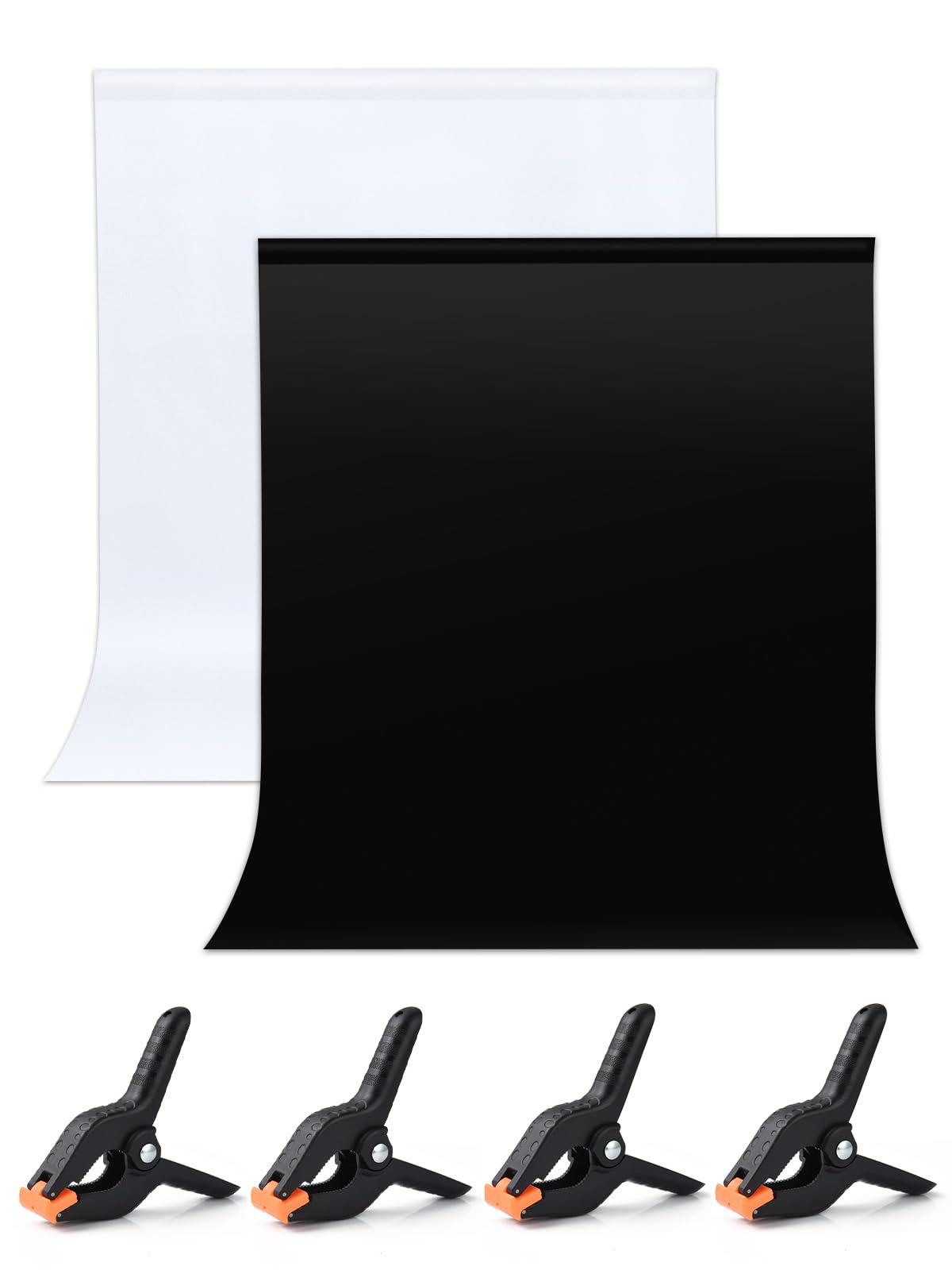 Photo 1 of UTEBIT 3FTX5FT Black White Backdrop with 4 Spring Clamps, 2-in-1 Double Sided Background for Photography, Black & White Photo Backdrop Video Recording, Low Temperature Ironing to Remove Wrinkles