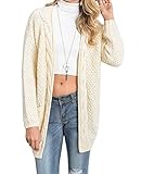 Imily Bela Women's Boho Long Sleeve Open Front Chunky Warm Cardigans Pointelle Pullover Sweater Blouses