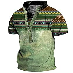 Mens Hide Belly Crewneck Henley Shirts Casual Tops