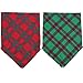 2 Pack Dog Bandana Christmas Plaid Reversible Triangle Bibs Scarf Accessories for Dogs Cats Pets Animals