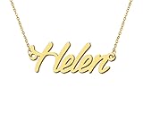 Aoloshow 18k Gold Plated Helen Name Charm Necklace