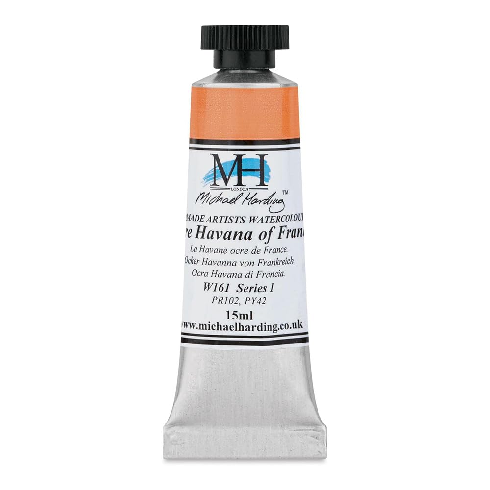 Michael Harding Professional Watercolors - 15ml Tubes (Ochre Havana of France)