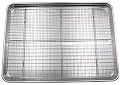 Checkered Chef Half Sheet Pan and Rack Set - Aluminum Cookie Sheet/Baking Tray with Stainless Steel Oven Safe Cooling Rack