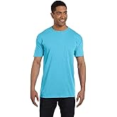 Comfort Colors Men's Adult Short Sleeve Pocket Tee, Style 6030 Lagoon, X-Large