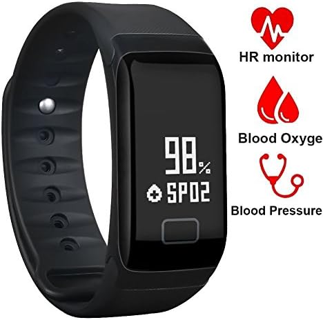 Fitness Tracker,Waterproof Activity Tracker with Heart Rate Blood Pressure Blood Oxygen Monitor,Smart Wristband with Calorie Counter Watch Pedometer Sleep Monitor Bluetooth Bracelet F1