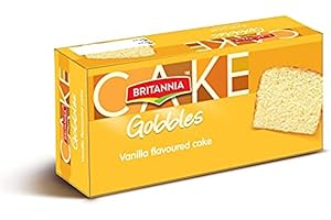 Britannia Gobbles Vanilla Cake, Pack of 12 (12 x 250g) |Soft, Smooth, Ready-to-Eat Cake | Perfect food for breakfast and tea 