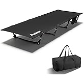 Anbte Ultralight Folding Camping Cot, 275lbs Capacity Portable Camping Cot Comfortable Folding Bed with Storage Bag & Side Po