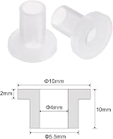 sourcing map 12pcs Nylon Flanged Sleeve Bearings 4mm ID 5.5mm OD 10mm Length view 2