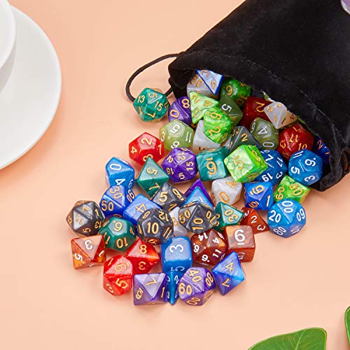 DND Dice Sets, 10 X 7 Sets (70 Pieces) Polyhedron Dice for Dungeons and