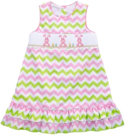 Anavini Green &amp; Pink Chevron Bunny Jumper -4