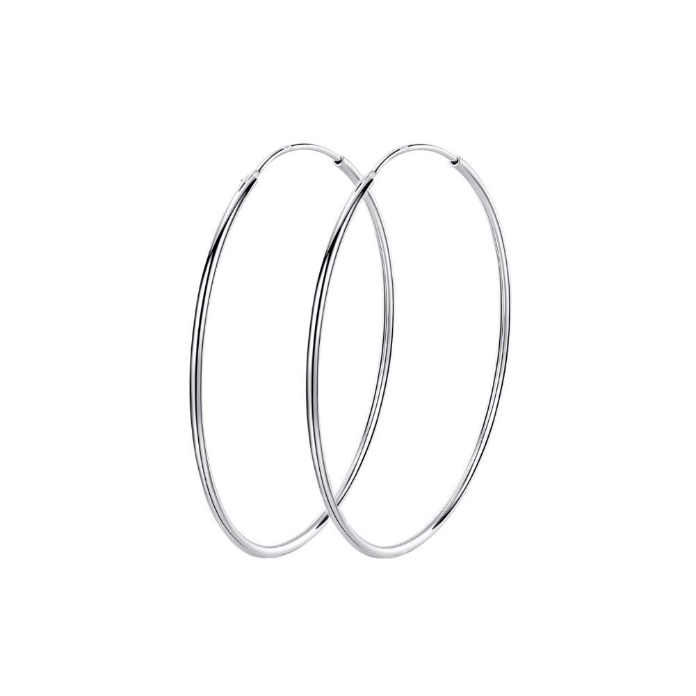 925 Sterling Silver Large Hoop Earrings Circle Endless Huggie Big Hoops Earring 40/50/60/70/90mm for Women Girls (60mm)