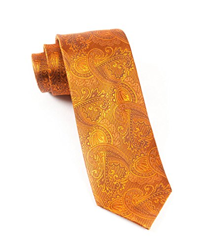 THE TIE BAR 100% WOVEN SILK BURNT ORANGE (RUST) PAISLEY TIE