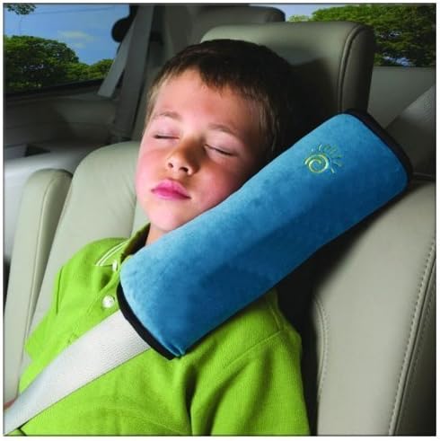 Leewin seat Belt Shoulder pad car headrest Pillow Children Cervical Pillow, Travel Pillow for Sleep (Blue)