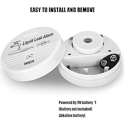 WER Water Leak Alarm Sensor, Battery Operated Leak
