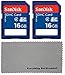 2 Pack SanDisk 16 GB Class 4 SDHC Flash Memory Card works with Moultrie A-20, M-888i Mini, A5 Low Glow, Game Spy A-5 Gen 2 Trail Cameras - W/ Everything But Stromboli (tm) MicroFiber Cleaning Cloth