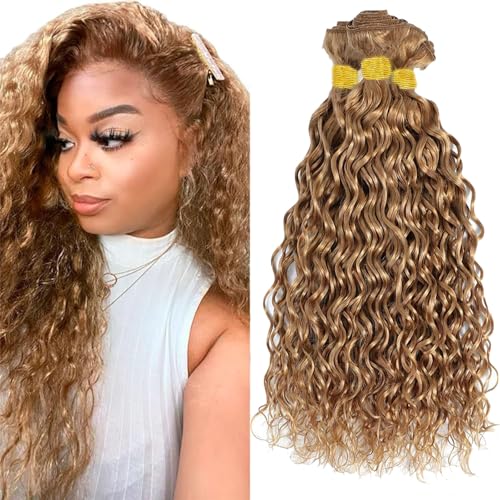 Habiliana Bundles Human Hair 20 22 24 Inch Water Wave Brown 27 Human Hair Bundles 11A Unprocessed Brazilian Virgin Quick Weave Hair Extensions for Black Women at Amazon