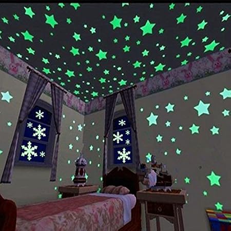 Liderstar Glow In The Dark Stars And Moon Wall Stickers Bonus