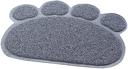 MagicMen Cat Litter Mat Pet Food Mat for Dog or Cat Cat Litter Box Mat Dish Mats Small Paw Shaped Sleeping Pad (gray)