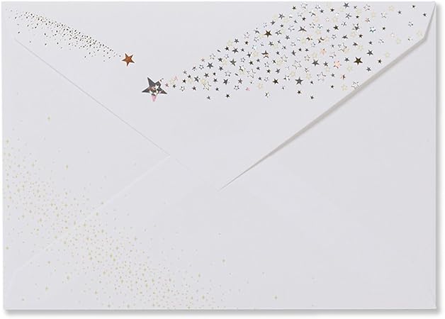 Amazon G C Press 封筒 流れ星 1柄4枚入 サイズ洋形2号 114x162 Mm メッセージカード ホワイト 誕生日 お祝い 挨拶状封筒 文房具 オフィス用品