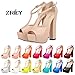 ZriEy Women's Peep Toe 14CM / 5.5 inches High Heel T-Strap Platform Chunky Heels Party Wedding Sandals