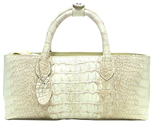 white alligator purse