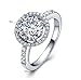 TenFit Jewelry Wedding Ring for Women Silver Ring Engagement Simulated Diamond Ring