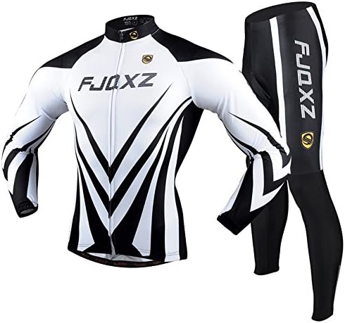 FJQXZ Men's Soft Long Sleeve Bicycle Cycling Jersey Set Breathable Polyester Clothing Outdoor Sports F013C