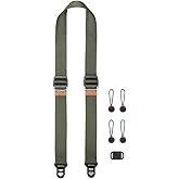 Peak Design Slide Lite Camera Strap, Sage, Configurable as a Sling, Neck or Shoulder Strap, Quick Release and Connection, Smooth and Grippy Side, Camera Straps for Photographers, 200 lb Capacity