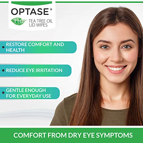 OPTASE Tea Tree Oil Eyelid Wipes Eyelid Cleansing Wipes for Dry Eyes