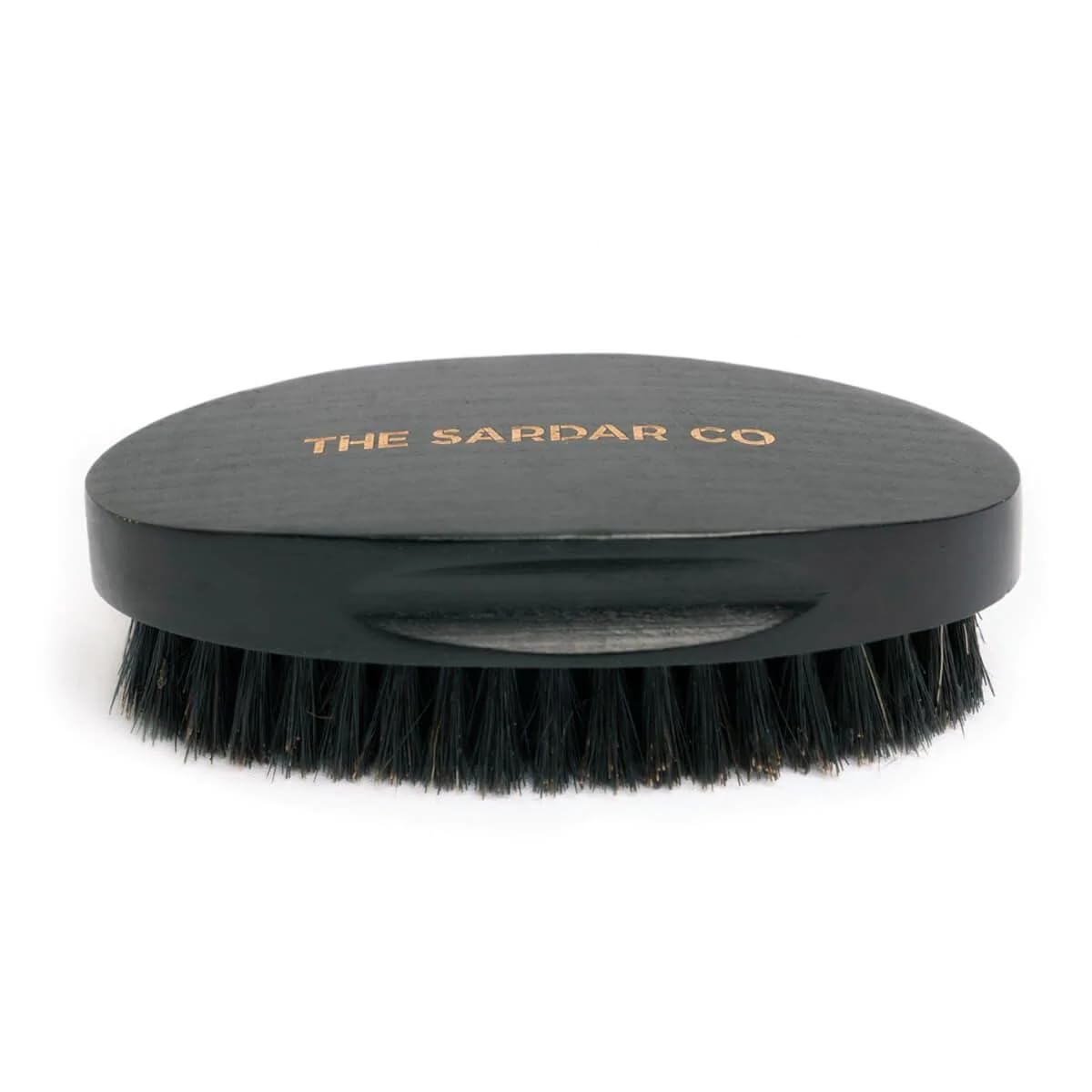 THE SARDAR CO Natural Boar Bristle Beard Brush – 100% Boar Bristles – Solid Black Beech Wood Handle – Softening & Exfoliating – Ideal for Facial Hair Grooming