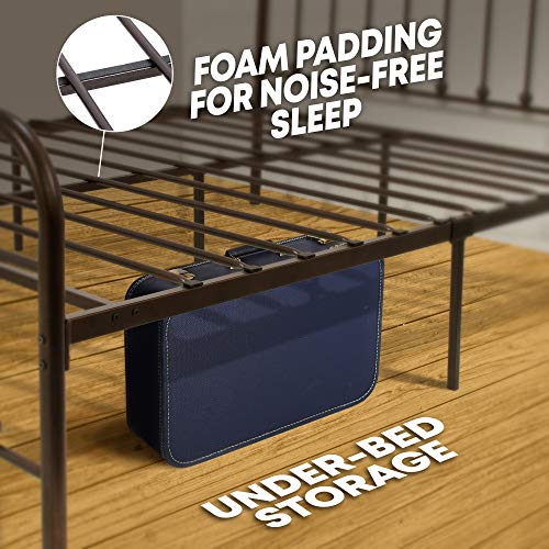 Ambee21 Queen Metal Bed Frame with Headboard and Footboard Set: Vintage Bed Frame, Sturdy Support Mattress Foundation, No Box Spring Required, Under Bed Storage, Steel Slat Support, Easy Assembly