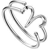 Besilver Women Adjustable Zodiac Ring Celestial Open Ring 925 Sterling Silver 18K Gold Plated 12 Constellation Double Band Statement Ring Horoscop Astrology Birthday Jewelry Mothers Day Gift