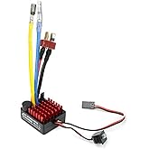 60A Brushed ESC Electronic Speed Controller T-Plug for 1/10 RC Car Boat | 60A ESC,T-Plug,for 540/550 brushed motors,2-3S LiPo,waterproof,overheat &amp; low-voltage protection for RC hobbyists.