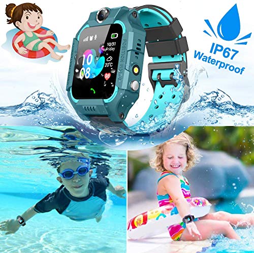 Waterproof-Kids-Smart-Watch-GPS-Tracker-Smartwatch-Phone-for-Boys-Girls-Smart-Watch-with-SOS-Two-Way-Call-Games-Touch-Screen-Digital-Wrist-Watch-Holiday-Toys-Birthday-Gifts-Green