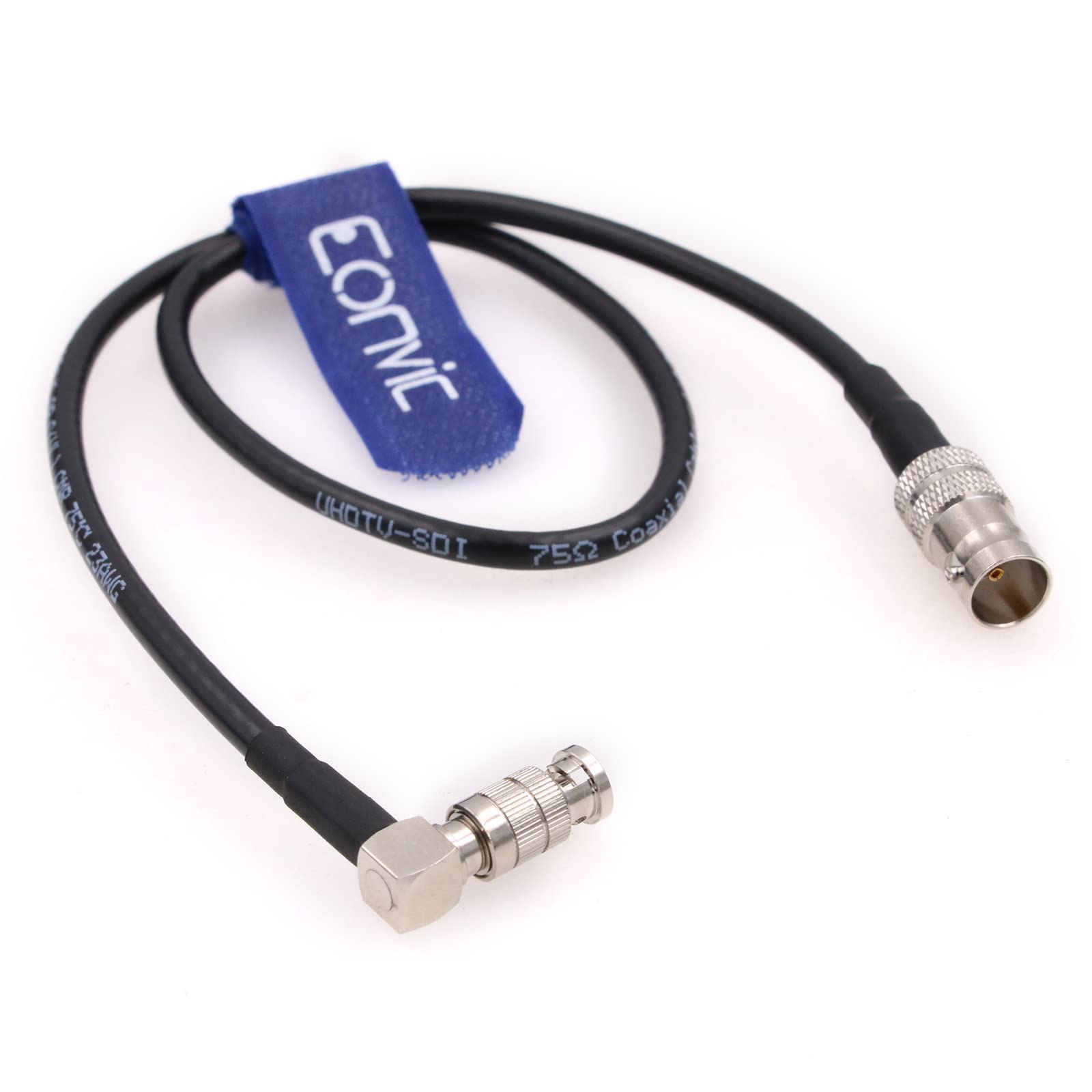EONVIC HD-SDI BNC Cable Micro BNC Right Angle to BNC Female Coaxial Cable for Blackmagic HyperDeck Shuttle Video Assist (50cm)
