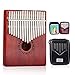 GECKO Kalimba 17 Keys Wide key Thumb Piano builts-in EVA high-Performance Protective Box, Tuning Hammer and Study Instruction.K17MA