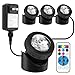 Pond Lights Remote Control Submersible Lamp [Set of 4] IP68 Underwater Aquarium Spot light 48-LED Multi-color with Timer Setting Decoration Landscape Lamp for Swimming Pool Fish Tank Fountain Water