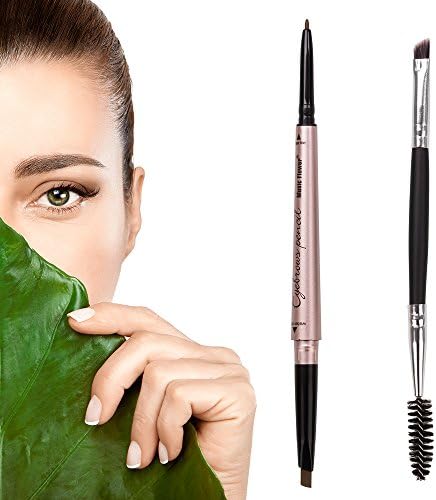 Eyebrow Pencil, Waterproof Eyebrow Makeup with Dual Ends, Professional Brow Enhancing Kit with Eyebrow Brush, Dark Brown by SUIKONE