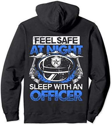 Unisex Sexy Police Hoodie Cop Feel Safe At Night Sleep With Officer 2XL Black