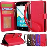Advance 4.0 L Case, Arae Blu Advance 4.0L A010L/A010U [Wrist Strap]Flip Folio [Kickstand Feature] PU leather wallet case with ID&Credit Card Pockets (Not For Advance 4.0 a270a) Hotpink