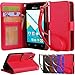 Advance 4.0 L Case, Arae Blu Advance 4.0L A010L/A010U [Wrist Strap]Flip Folio [Kickstand Feature] PU leather wallet case with ID&Credit Card Pockets (Not For Advance 4.0 a270a) Hotpink