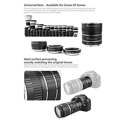image for JJC Auto Focus Extension Tube Set for Canon DSLR Camera - Canon EOS 5D