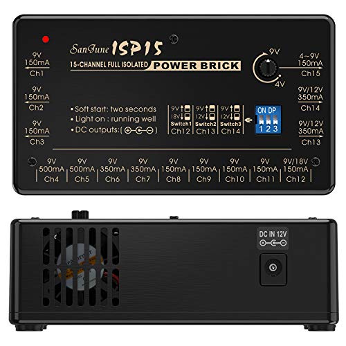 SanJune Guitar Isolated Pedal Power Supply 15 DC Outputs Fully Isolated