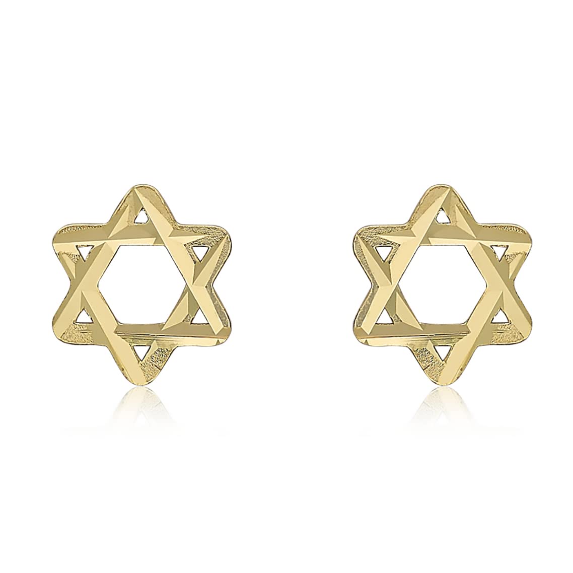 CARISSIMA Women's 9ct Yellow Gold 'Star of David' Stud Earrings - 5mm x 5.6mm